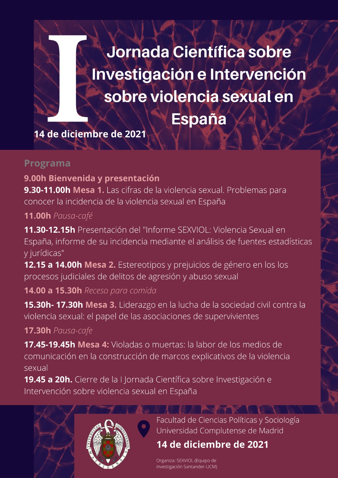 I Jornada Científica sobre Investigación e Intervención sobre violencia sexual en España